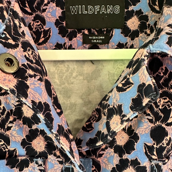 Wildfang Blue and Black Floral Jumpsuit - Picture 2 of 4